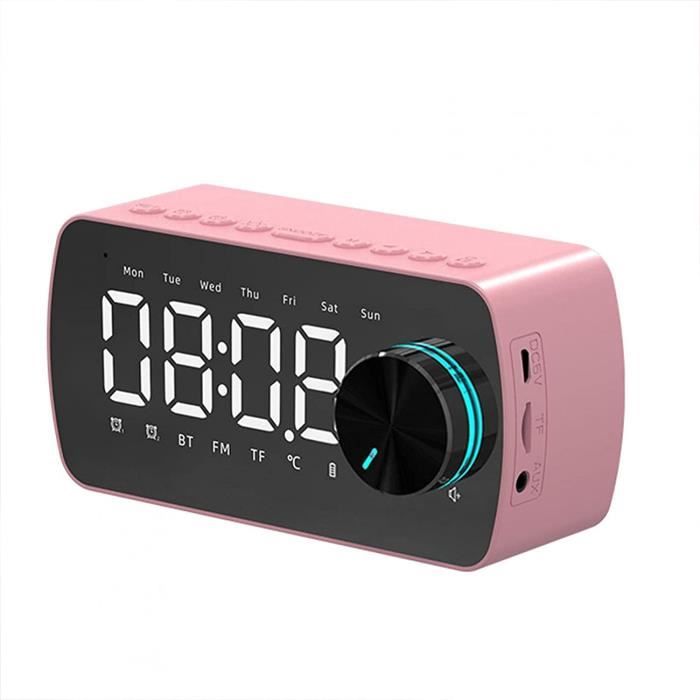Ciciglow Réveil Numérique LED Double Alarme Avec Radio FM Et Bluetooth - Batterie 1600 MAh