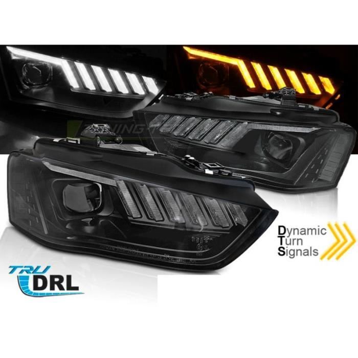 Paire de feux phares Audi A4 B8 12-15 Daylight DRL led Noir-38697386