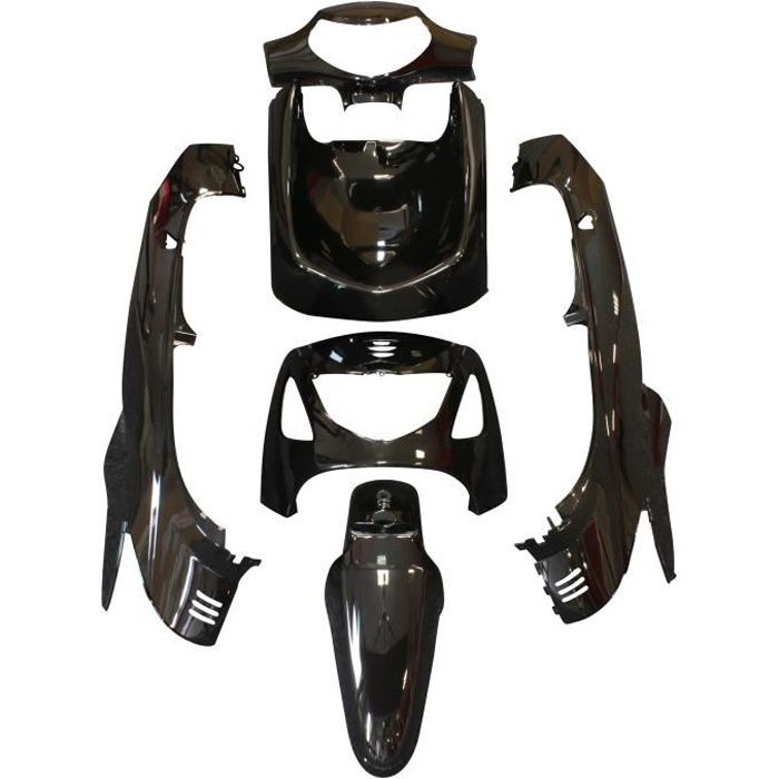Kit carénage P2R pour Scooter Honda 125 SH 2001 à 2020 noir brillant 6 pièces