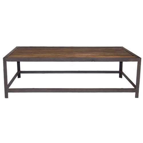 Table Basse Industrielle Metal Et Bois Bois Fonce Achat Vente