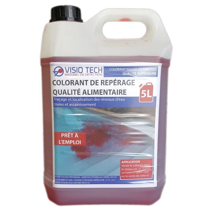 VISIO TECH Colorant de repérage ROUGE 5L, prêt à l'emploi
