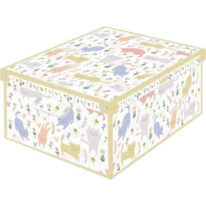 Organisateur De Rangement Pour Bébé En Carton - 32x42x17,5 Cm, 4 Séparateurs, Avec étiquettes - 12