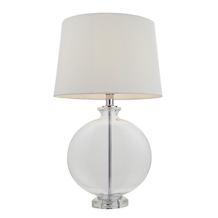 Lampe de bureau style banquier avec abat-jour en verre Simple Designs,  14,75 po, blanche