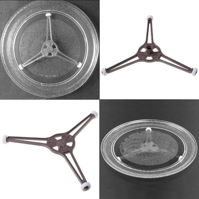 Support Rouleau Plateau Tournant Micro-ondes - 3 Pieds En Plastique PPS - Compatible Plateaux Verre 24.5cm - Remplacement