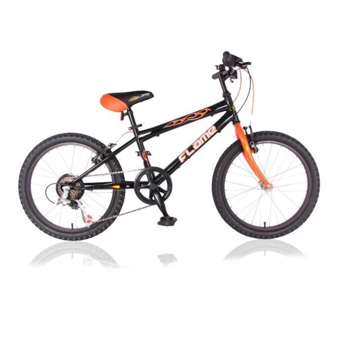 VTT Enfant 20 Pouces 6 Vitesses – Double Frein à Disque, Cadre Acier Carbone, Rouge Ou Vert, Charge Max 85 Kg