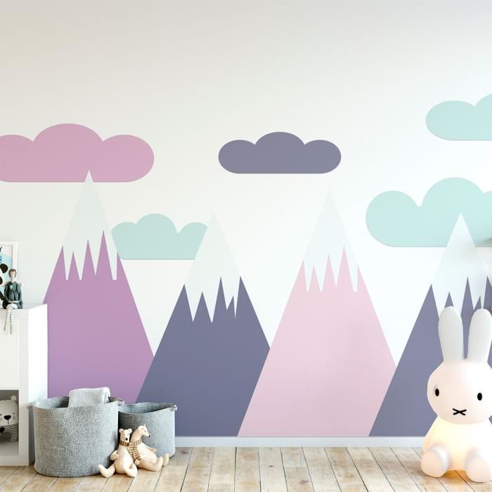 Stickers muraux enfants LAPIN SUR LA LUNE autocollants décoratifs animaux  forêt sticker mural pour chambre enfant bébé - Cdiscount Maison
