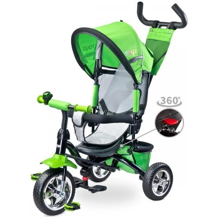 Tricycle - TIMMY - Évolutif 3 en 1 - Canne directionnelle - Vert