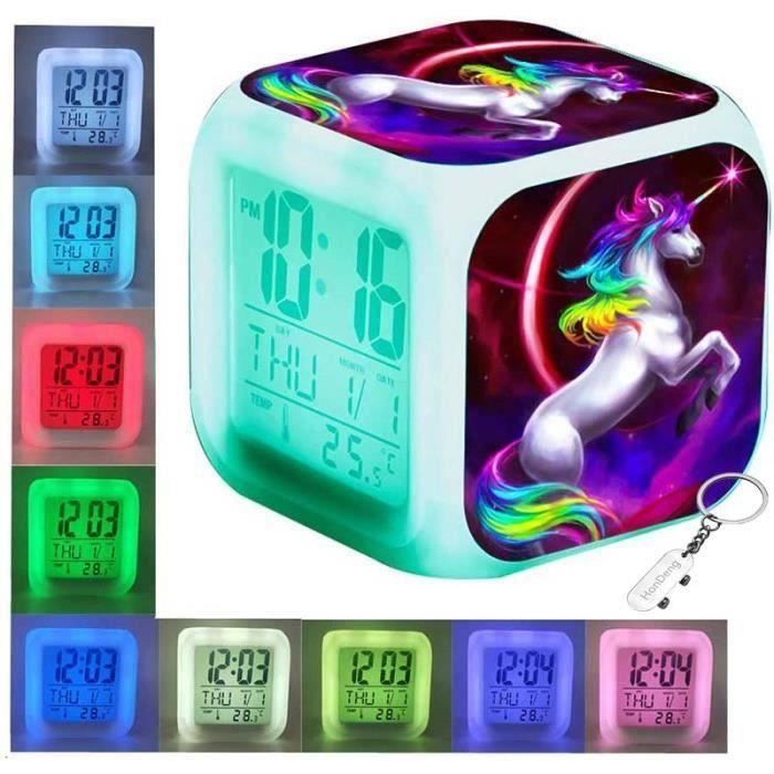 USB et Batterie,Cube en Bois pour Chambre /à Coucher Alfheim R/éveil num/érique en Bois en Bambou LED 12//24Hr Horloge daffichage de Bureau Miroir HD avec Contr/ôle Vocal//Temp/érature