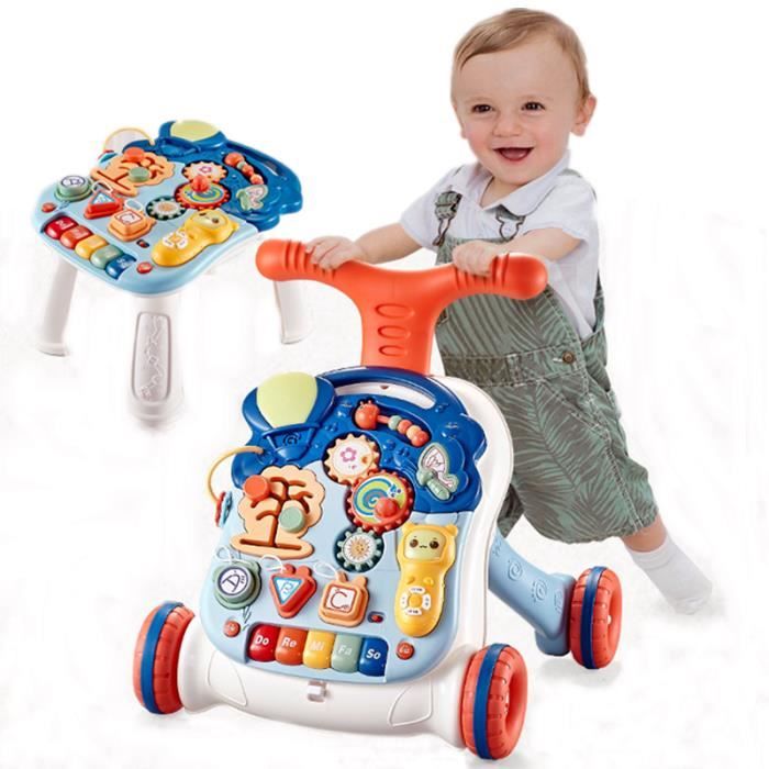 LIFEZEAL Trotteur Bébé Multifonctionnel, Chariot de Marche Bébé avec 4  Roulettes Fixables, Trotteur Interactif et Évolutif pour Bébé 0+ Mois,  Trotteur Pousseur pour Apprendre à Marcher, Bleu : : Bébé et  Puériculture