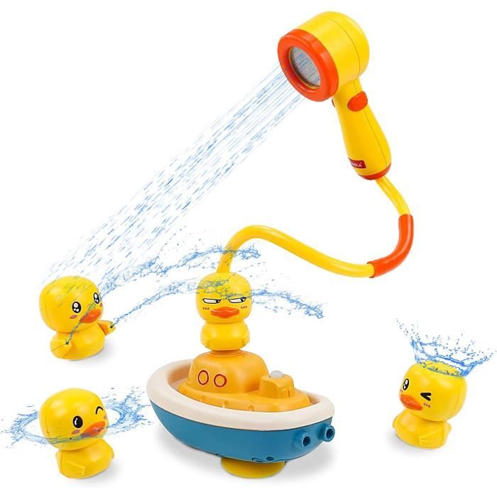 Jouets de Bain - Bateau Électrique - 4 Canards - 6 Pièces - 3 Ans et Plus