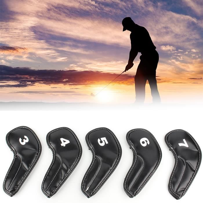 Housse de Club de Golf en PU 10 pcs Têtes en Fer Protecteur de Putter Accessoire de Golf