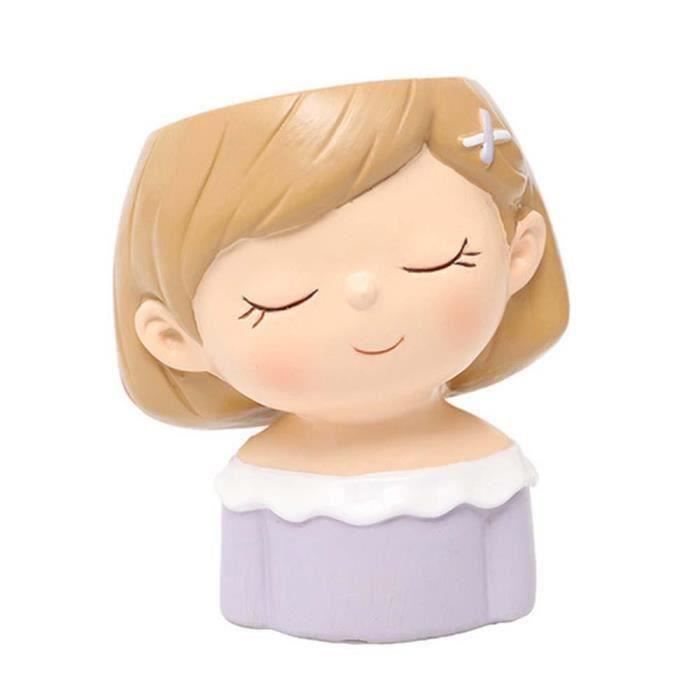 Leegoal Pot De Fleur Creatif En Couple De Dessin Anime Ornements En Pot Fille Cheveux Courts Achat Vente Jardiniere Bac A Fleur Leegoal Pot De Fleur Creatif E Cdiscount