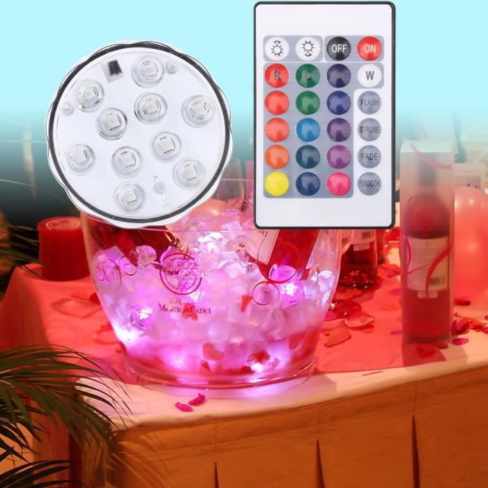 10 LED Lumière étanche RVB pour Aquarium Multicolore