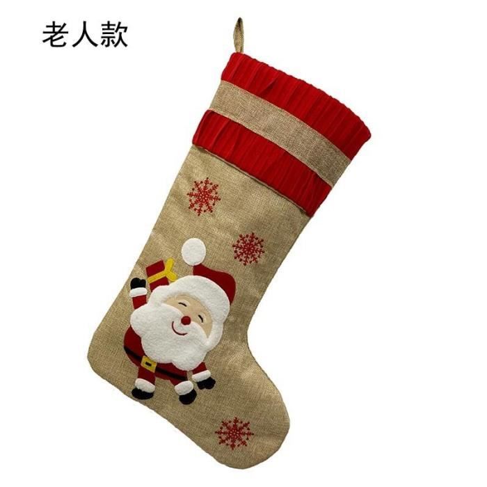Décoration De Sapin,Bas De Noël Grand Père Noël Renne Bonhomme De Neige  Flocon De Neige,Bas De Noël Pour Décor De Cheminée - Type 1 - Cdiscount  Maison