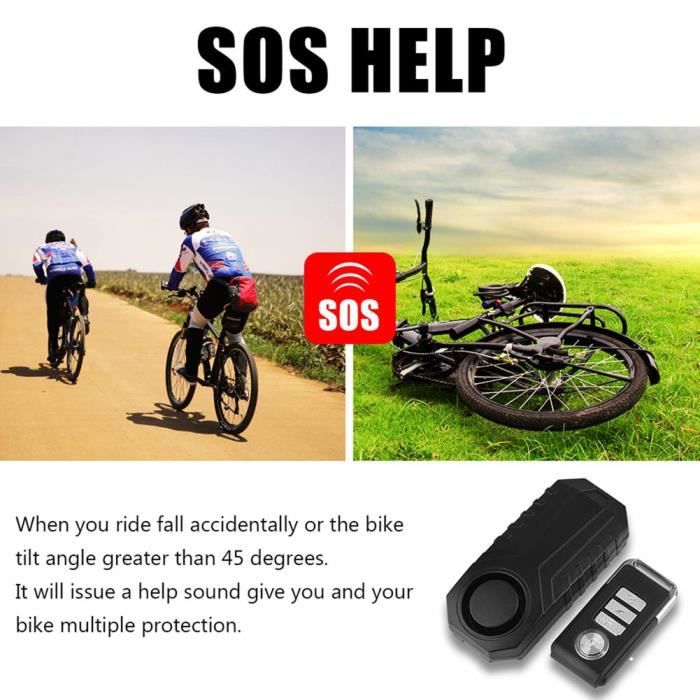 Fdit alarme de vélo sans fil Télécommande sans fil alarme vélo alarme verrouillage de sécurité moto véhicule alarme antivol