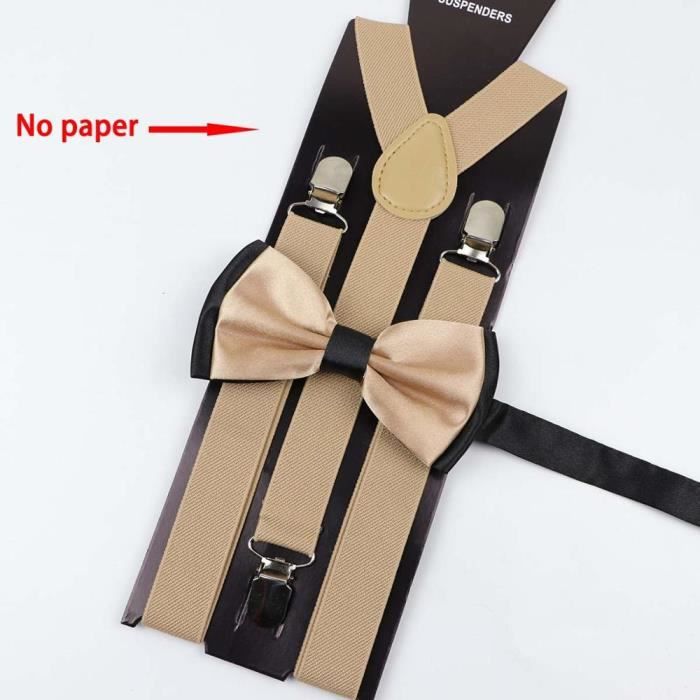 Vetements Ensemble de ceinture et n ud papillon pour homme et femme bretelles en Polyester deux couleurs elastique Type I11 Cdiscount Pret a Porter
