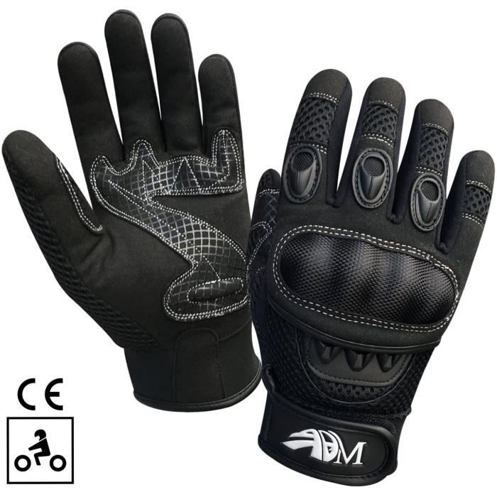 GANTS DE MOTO HOMOLOGUÉS CE – NOIR L - Cdiscount Auto