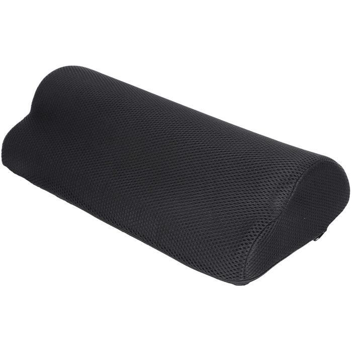 Coussin Repose-pieds Ergonomique Pour Bureau - En Mousse Mémoire, Dimensions 45x22x12 Cm - Soutien Dos Et Jambes, Bascule De Pied - Noir