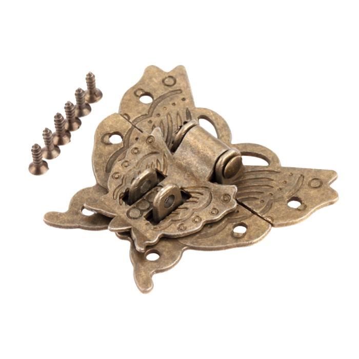 5 pièces YngFfb Verrous Vintage bronze Antique Papillon Loquet Fermoirs Serrure à Boucle,Fermoir Boîte Vintage Loquetpour boîte à bijoux en bois 