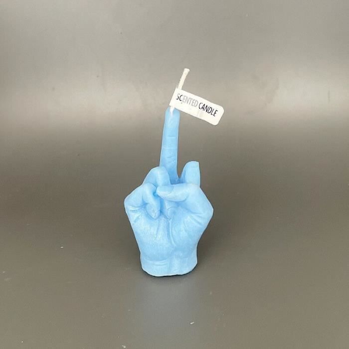 Bougie Parfumée Doigt D'honneur - Cadeau Humour Décalé Pour Anniversaire, Noël - Cire De Soja, 9x6x5cm - Décoration Intérieure Fun