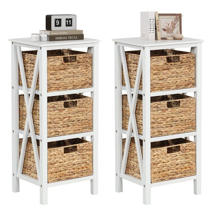 COSTWAY Lot de 2 Table de Chevet à 4 Niveaux 3 Panier de Rangement Pliable pour Salon Bureau Chambre 36 x 30 x 80 cm COSTWAY Lot de 2 Table de Chevet à 4 Niveaux 3 Panier de Rangement Pliable pour Salon Bureau Chambre 36 x 30 x 80 cm