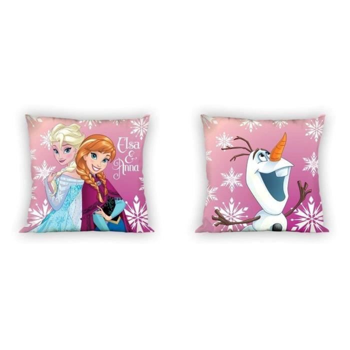 Housse De Coussin Carré La Reine Des Neiges Personnalisée 43x43 Cm - Avec Prénom - Enfant
