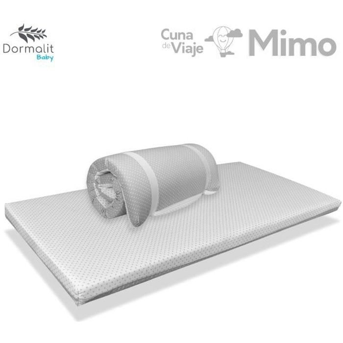 Matelas Voyage BÉBÉ MIMO 120X60 GRIS Épaisseur 5 CM - Déhoussable  lavable facile à transporter LIT PARAPLUIE