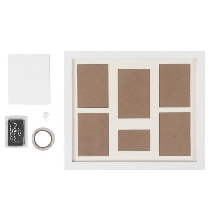 Kit Empreintes Bébé - Cadre Avec Argile - Souvenir Main Et Pied - Pour Nouveau-Né - Blanc