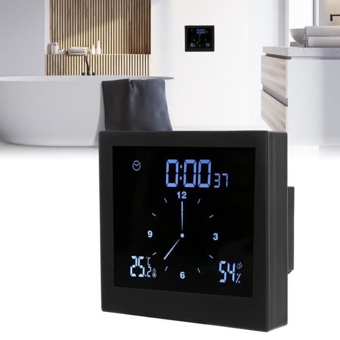 Badklok, douche-timer, digitale thermometer, hygrometer