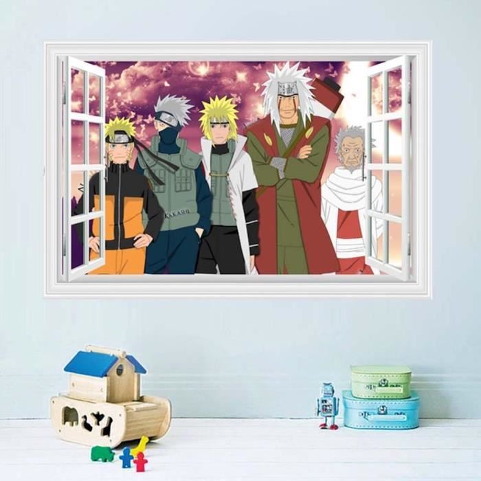 Anime dessin animé Manga Naruto Ninja professeur Hatake Kakashi Sharingan autocollant mural vinyle voiture décalcomanie garçon Fans chambre salon Club Studio décor à la maison murale 