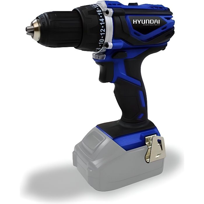 Perceuse-visseuse sans fil Hyundai HPV20V - 20 V - 38 Nm - Mandrin auto-serrant - Gâchette de sécuri