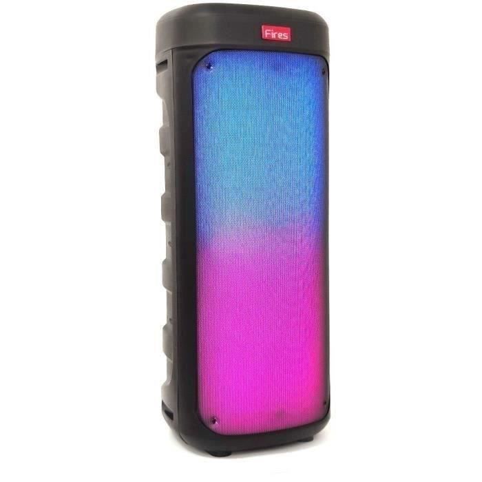 Enceinte Sans Fil Karaoké & 2 Micros 26cm Noir