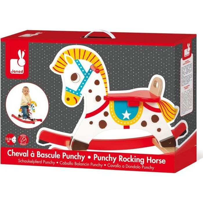 Cheval a bascule en bois Punchy JANOD Multicolore Mixte A partir de 12 mois Cdiscount Jeux Jouets