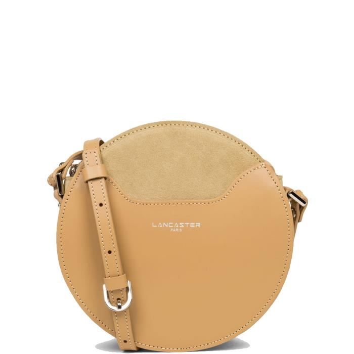 Sac port travers rond Lancaster cuir ref 43964 Naturel 20 20 8