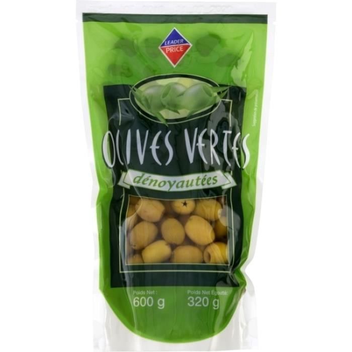 Olives vertes 600g Leader Price Cdiscount Au quotidien