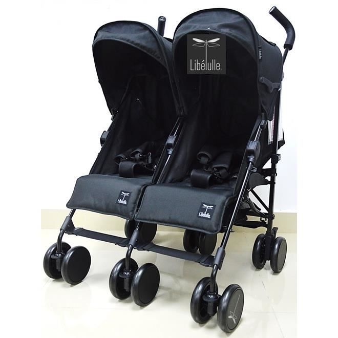 Kikoé Twin 3LIGHT Poussette canne Double 0/3ans Jumeaux Enfants