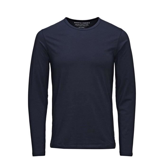 JACK JONES T SHIRT M. LONGUE Homme NAVY BLUE Navy blue