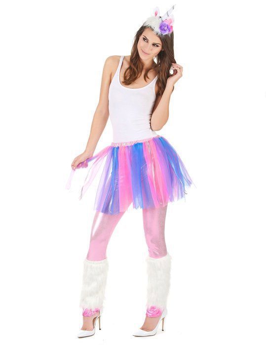 D guisement Licorne Femme JADEO Tutu multicolore legging rose