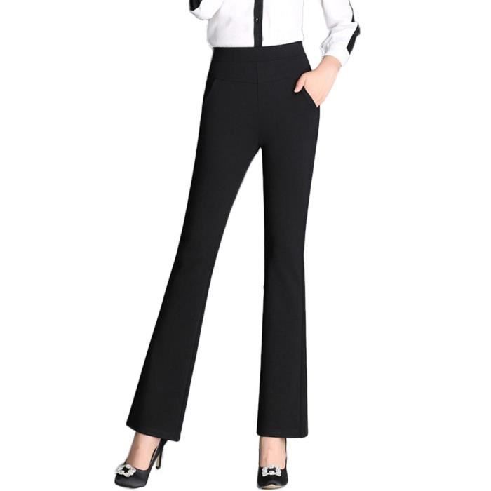 Pantalon évasé taille top haute femme