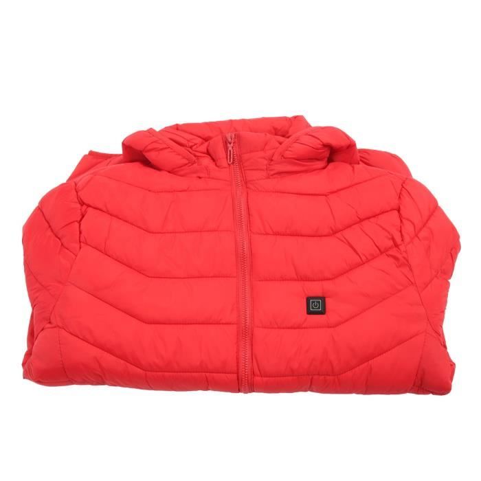 Manteau chauffant Veste chauffante pour homme femme USB 3 vitesses contrle de la temp rature lectrique veste Rouge 2XL VIE