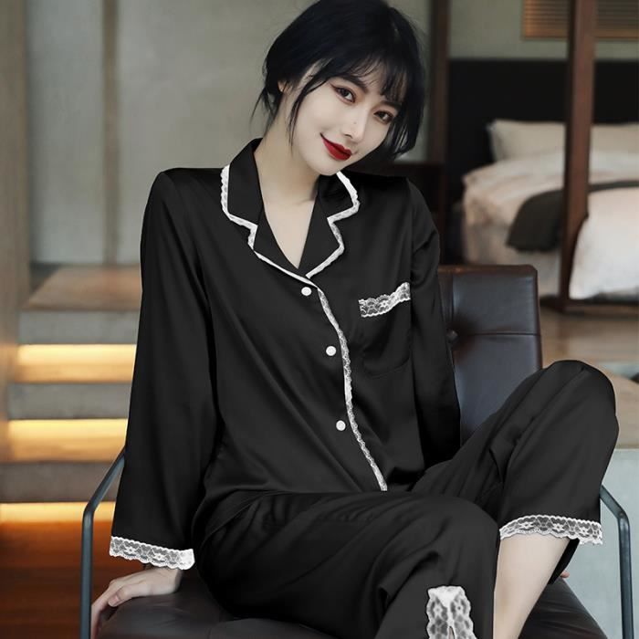 Pyjama noir femme shop
