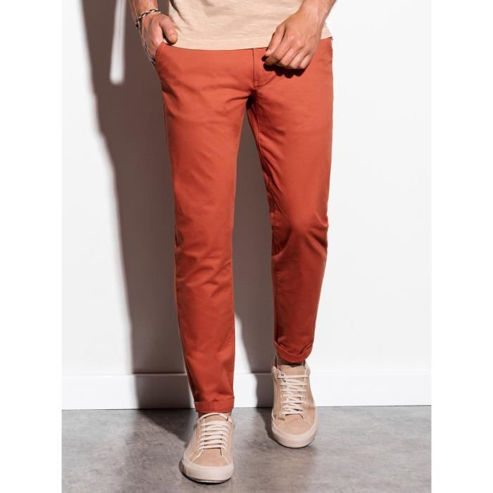 Pantalon chino Ombre Pour Homme Orange Orange Cdiscount Pret a Porter