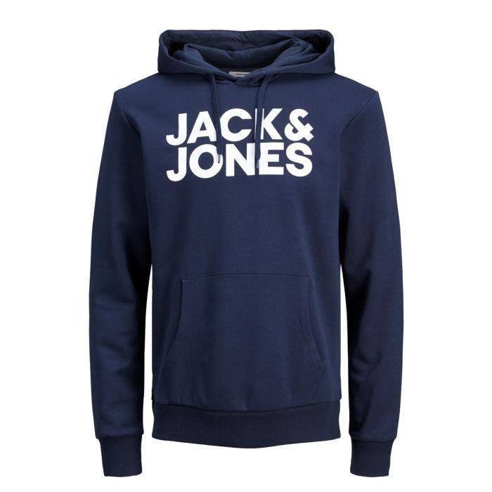 Sweatshirt à capuche grande taille Jack Jones Corp Logo bleu