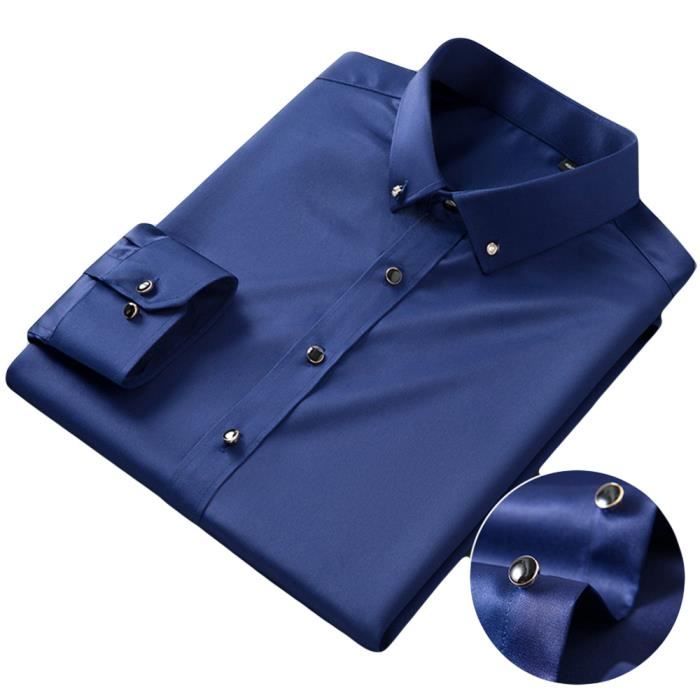 Chemisette Homme Chemise Officiel Manches Longues Slim Fit