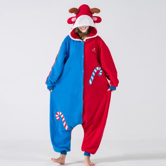 Couple De Noel Onesie Elk Femmes Pyjama Drole Mignon Animal Salopette Adulte Hiver Homewear Combinaison Cerf Tenue Bouton Bleu S Blue Cdiscount Pret a Porter