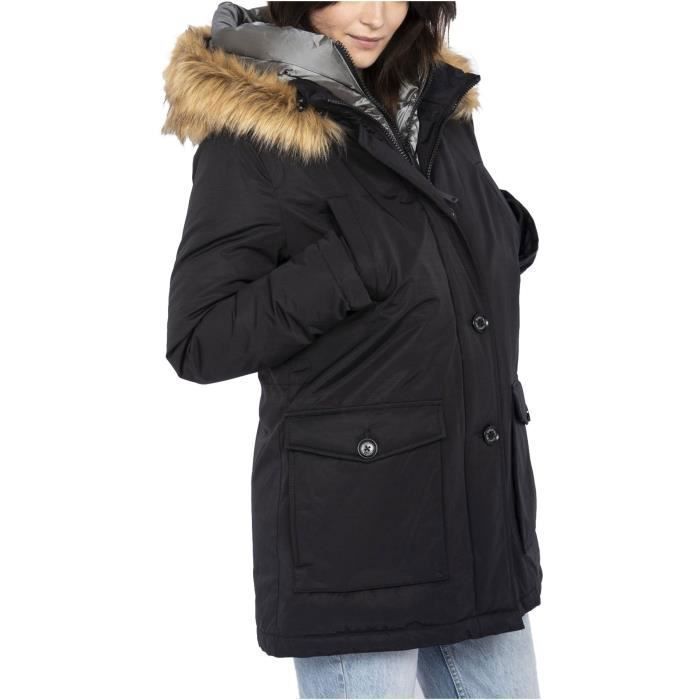 Parka chaude double fermeture Sophie Schott Femme Noir