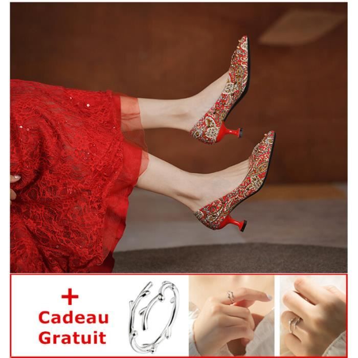 MJIASIAWA Pointu Aiguille Bride Cheville Femmes Robe Chaussures