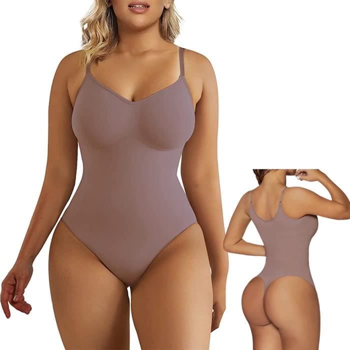 Body Gainant Femme Ventre Plat Et Fessier - Tissu Invisible Sans Couture - Fermeture Pression Entrejambe - Pour Tenue Moulante
