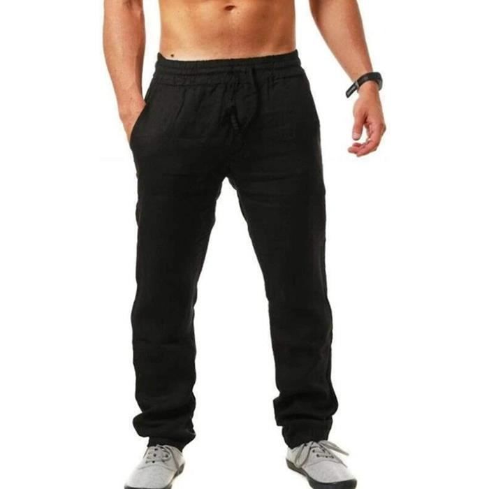 Pantalon lin sales grande taille homme
