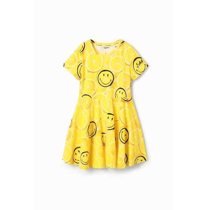 Tunique Fille Desigual Taille 9/10 Ans - 100% Coton, Manches Longues, Motif Géométrique Noir, Occasion Très Bon état